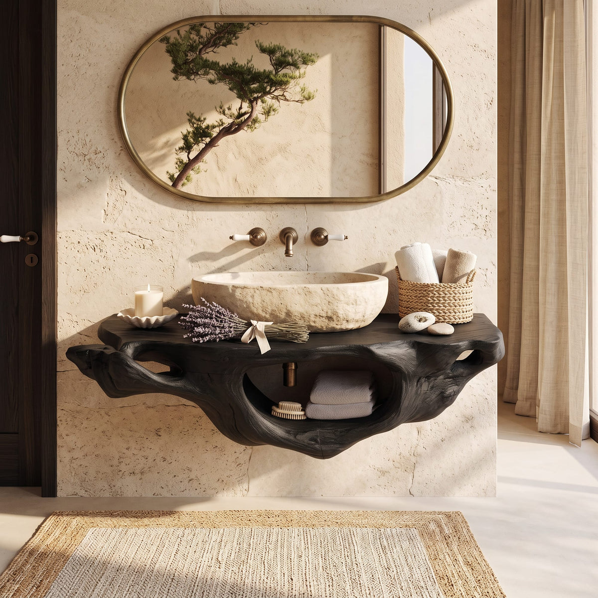 Farmhouse Live Edge Vanity, solid wood, built to order