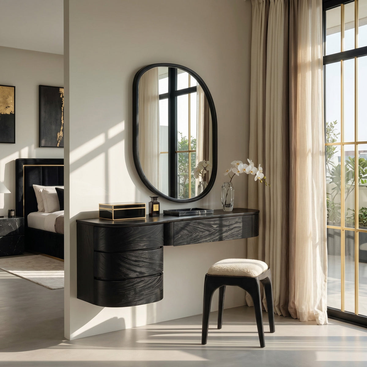 Minimalist Wall Mounted Vanity with Drawer, solid wood, built to order, view 4