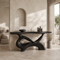 Contemporary Sculptural Base Console Table Hallway, solid wood, built to order, view 4