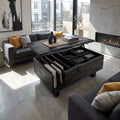 Organic Modern Lift Top Coffee Table Reading Lounge, solid wood, built to order, view 3