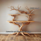 Tree Bookshelf Table Solid Nature Style Gift, solid wood, built to order