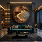 Organic Modern Round Wall Art, solid wood, built to order, view 4