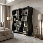 Handcrafted Bookshelf with Ginkgo Leaf Accents, solid wood, built to order