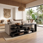 Contemporary Layered Console Table, solid wood, built to order