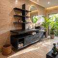Contemporary Wall Mounted Bathroom Vanity Wellness Suite, solid wood, built to order