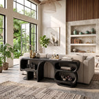 Modern Curved Frame Console, solid wood, built to order