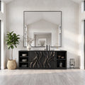 Mid Century Grooved Carved Sideboard Modern Entryway, solid wood, built to order