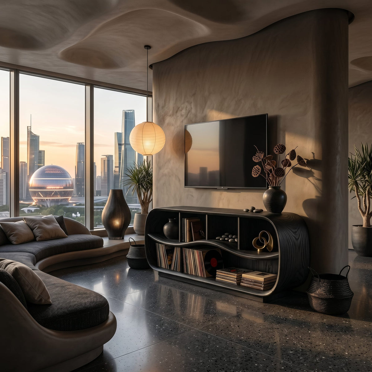 Round Modern TV Cabinet