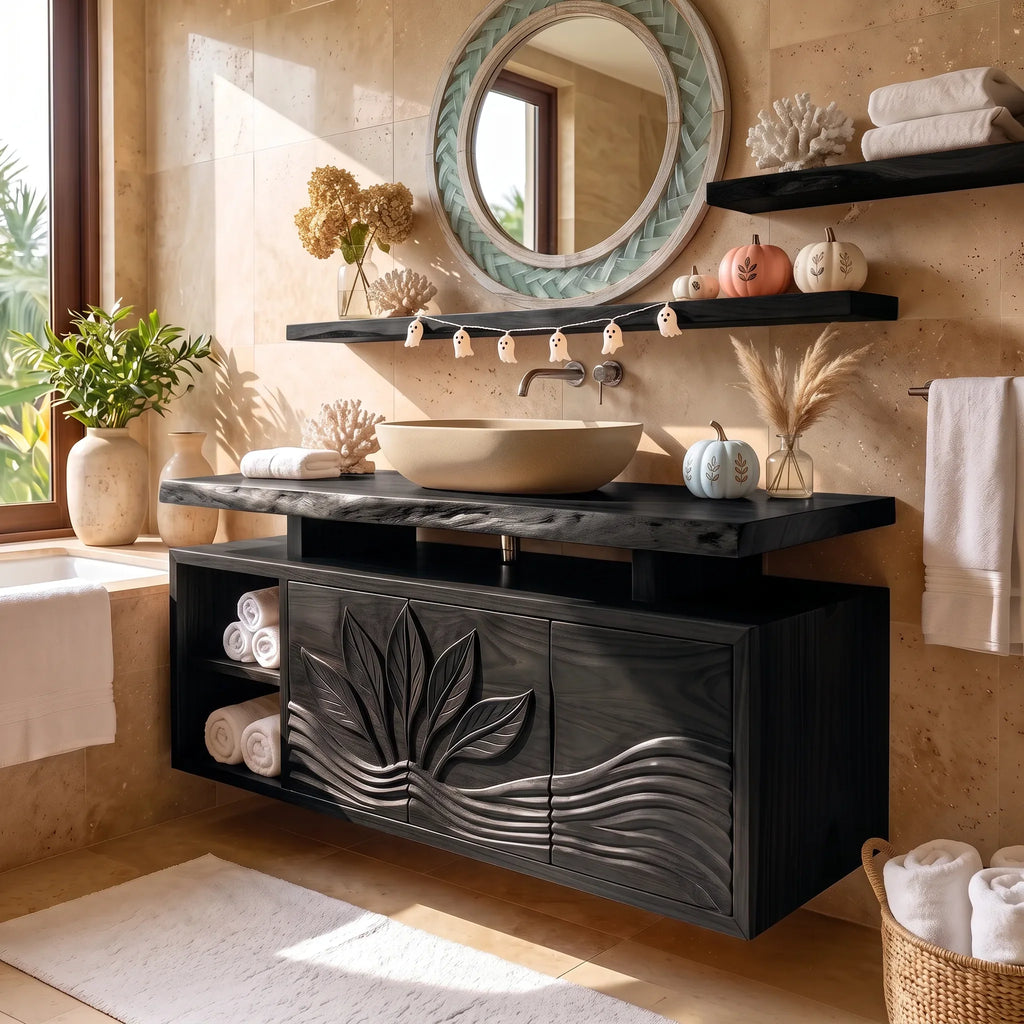 Organic Bathroom Vanity Spa Retreat, solid wood, built to order, view 4