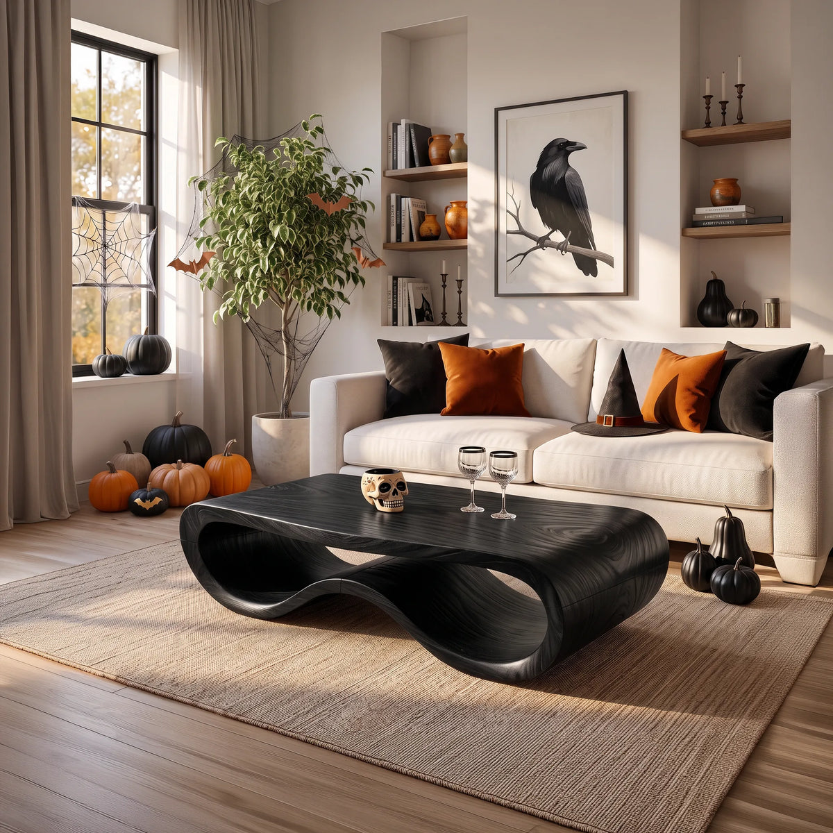 Organic Freeform Table, solid wood, built to order