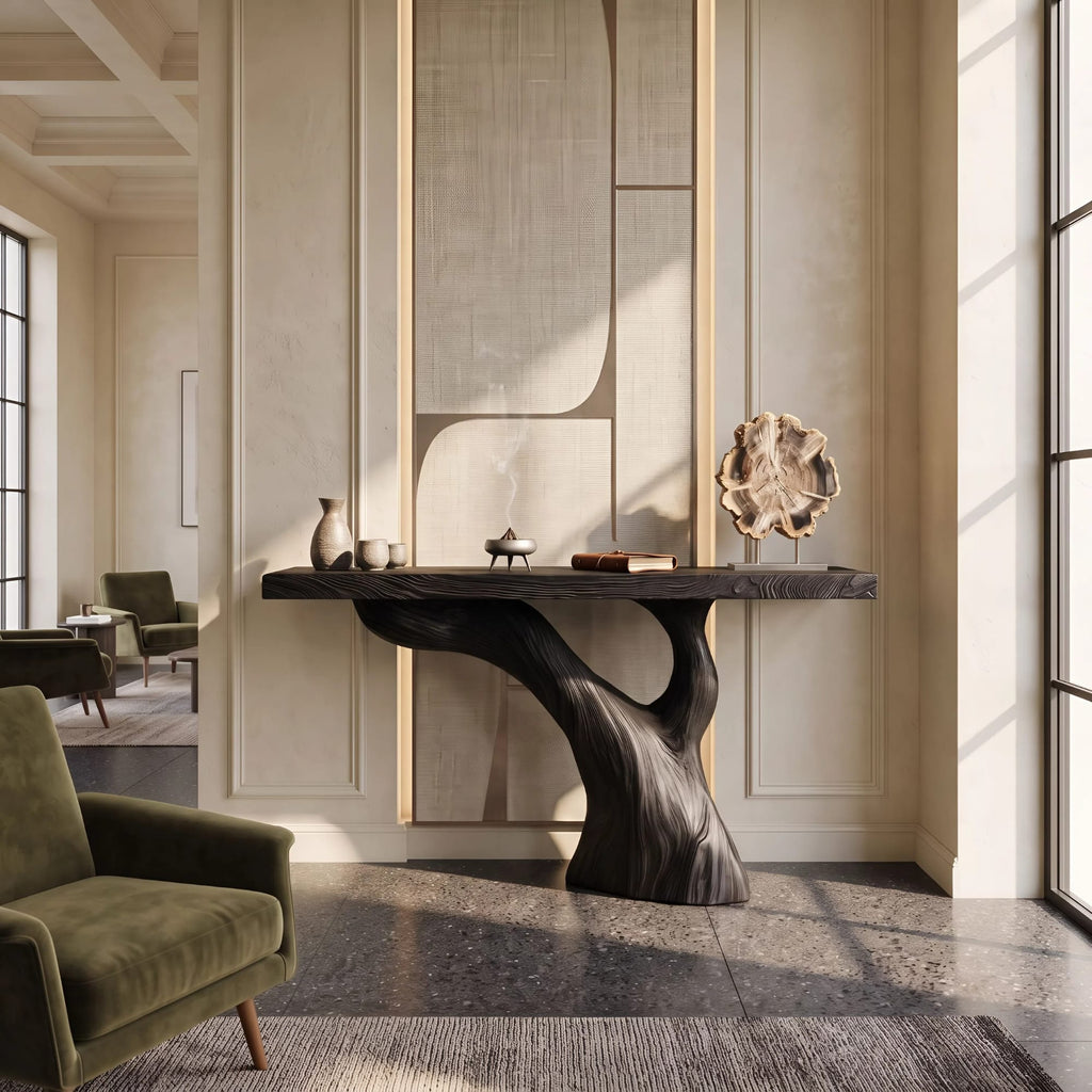Live Edge Sculptural Hallway Console Table