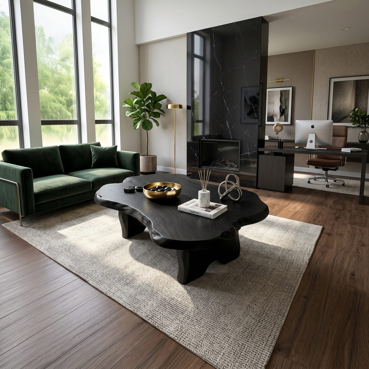 Live Edge Fireplace Coffee Table