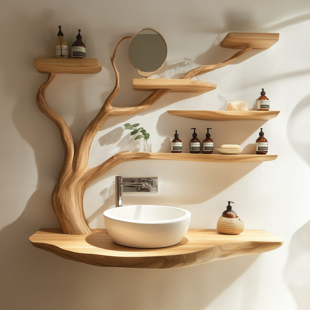 Custom Rustic Bathroom Vanity Sink Shelf Bathroom, solid wood, built to order