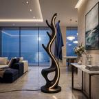 Minimalist Twig Lamp with Rack, solid wood, built to order, view 4