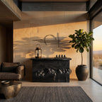 Minimalist Textured Edge Console Table, solid wood, built to order