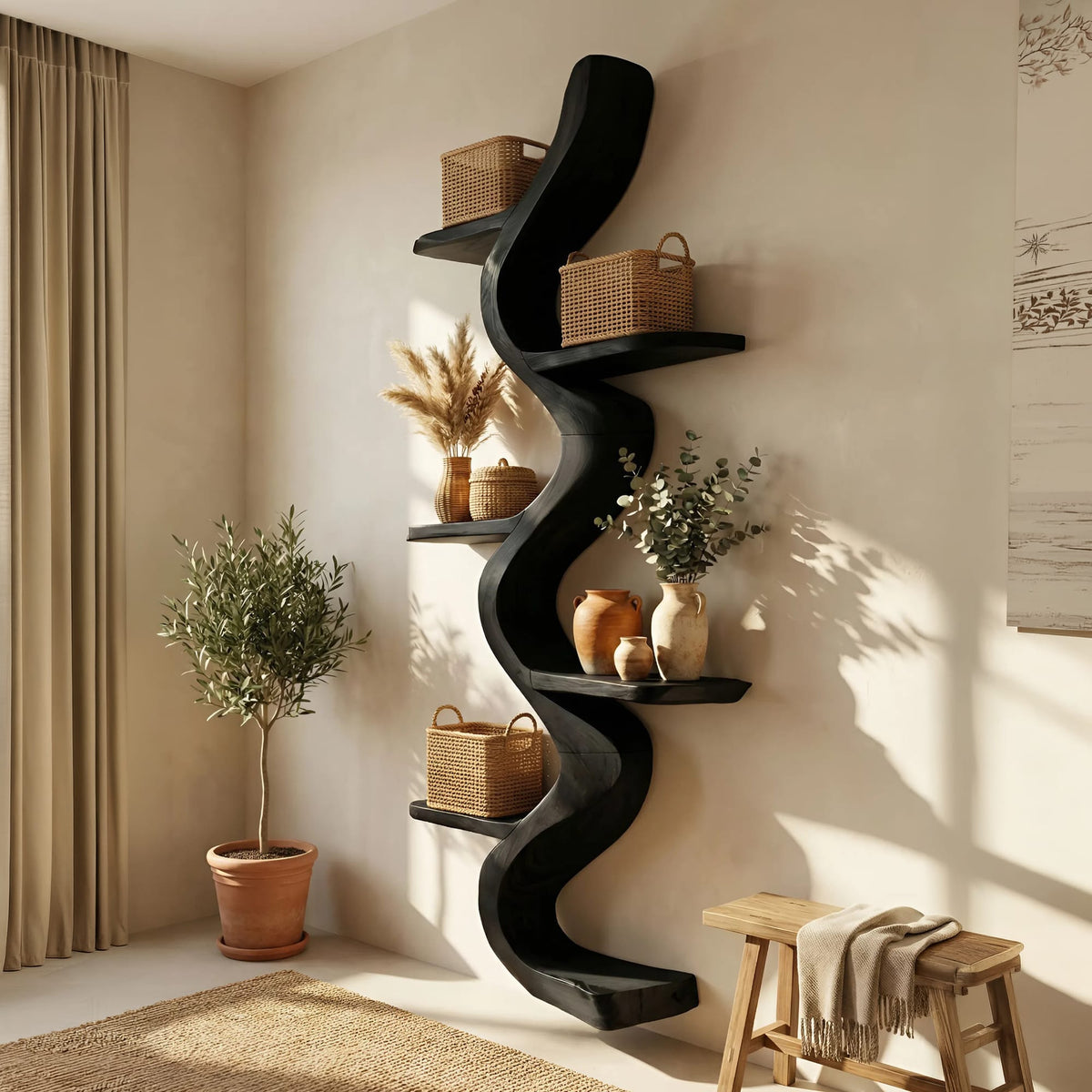 Minimal Hooks Wall Shelf