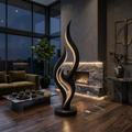 Contemporary Double Wave Lamp, solid wood, built to order, view 4