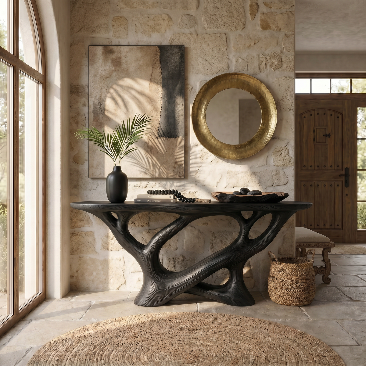 Modern Infinity Console Table Residence, solid wood, built to order, view 4