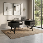 Organic Live Edge Executive Desk Coastal Office, solid wood, built to order, view 4