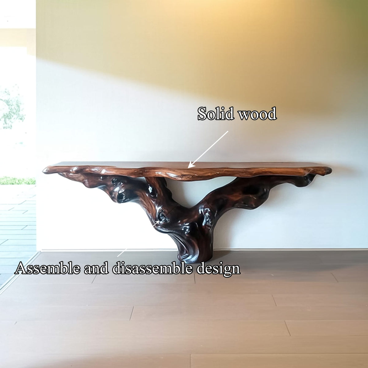 Mid Century Sculpture Console Table