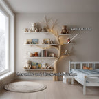 Midcentury Tree Bookshelf Nursery Kids Room, solid wood, built to order