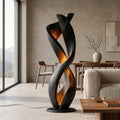 Twisted Floor Lamp with Sculptural Form, solid wood, built to order, view 4