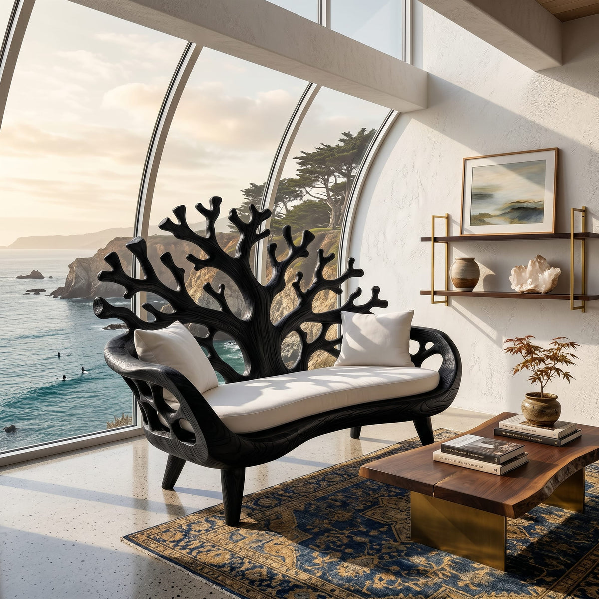 Modern Coral Bench