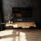 Handcrafted Floating TV Bench Living Room Decor, solid wood, built to order