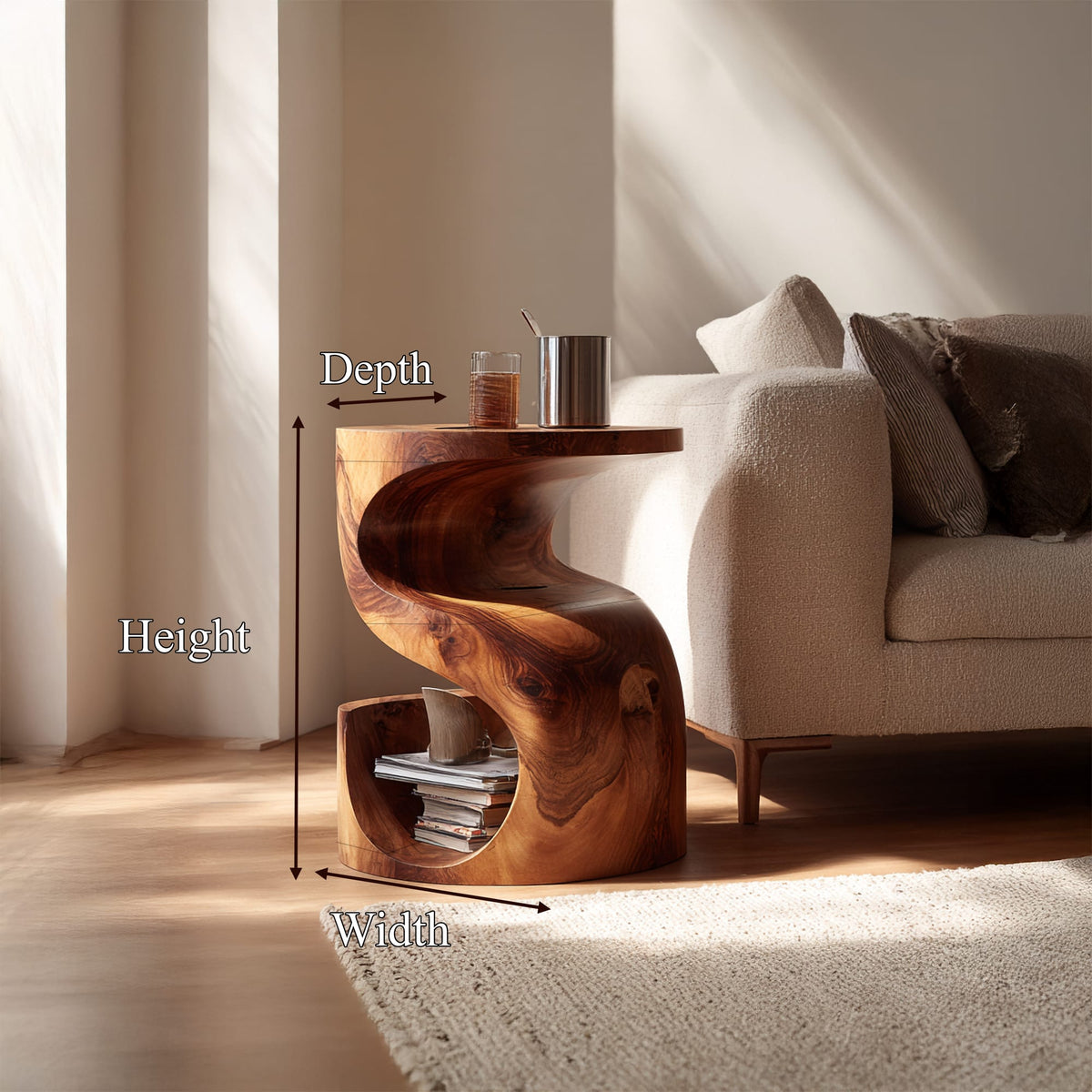 Mid-century Sculptural Mid Century Nightstand