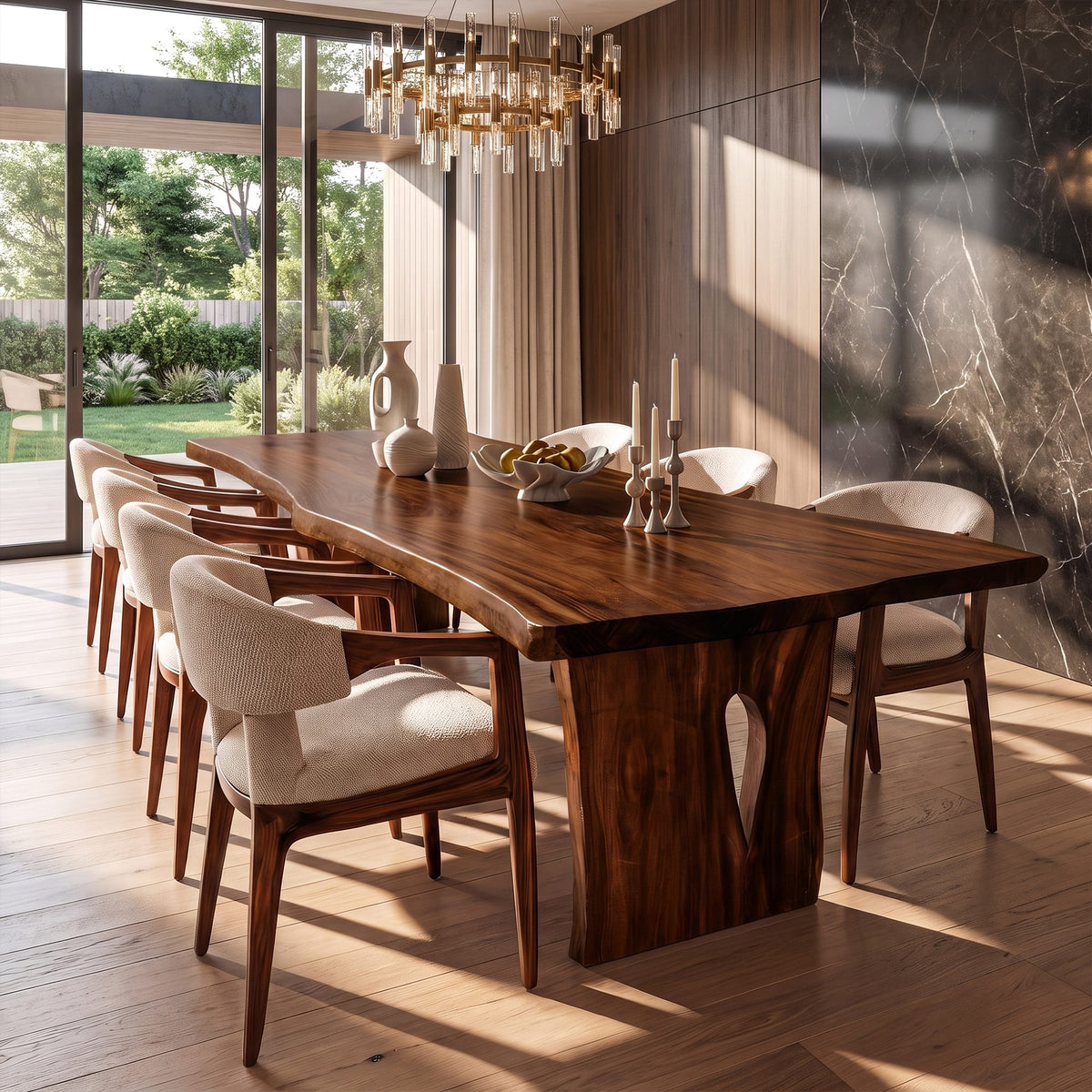 Contemporary Dining Table with Freeform Top, solid wood, built to order
