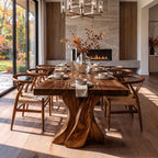 Contemporary Dining Table with Tree Form Base, solid wood, built to order