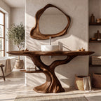 Rustic Bathroom Vanity with Bold Tree Root Design, solid wood, built to order