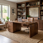 Japandi Harmony Writing Desk Bedroom and Work Room, solid wood, built to order