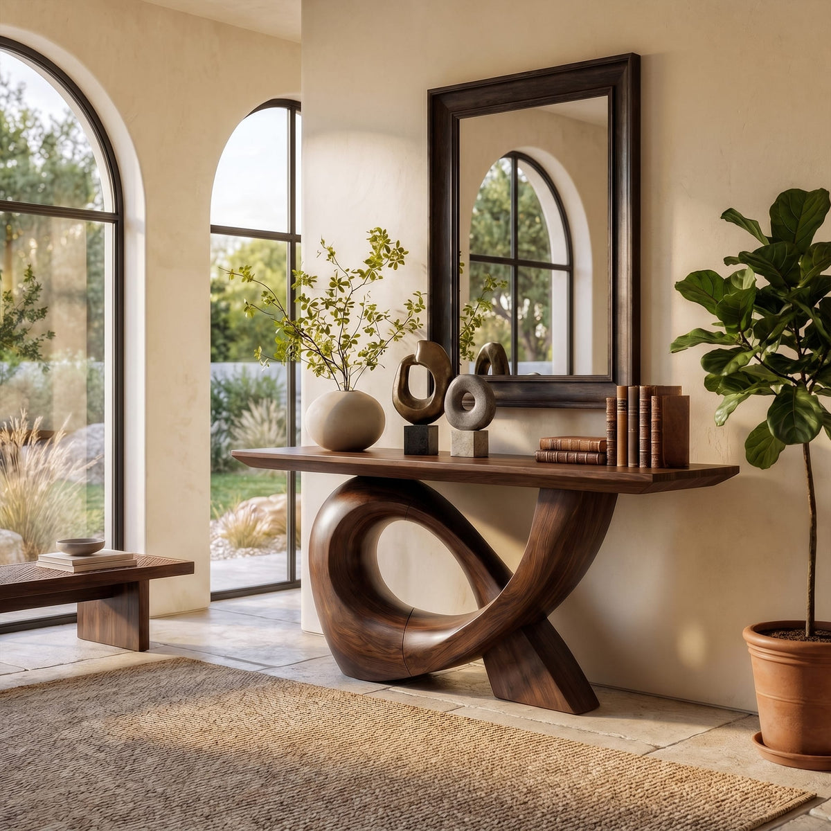 Curved Sculptural Console Table