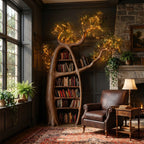 Artistic Illuminated Tree Bookshelf