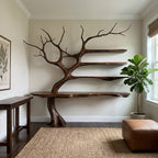 Rustic Console Table Tree Branch Reading Room, solid wood, built to order