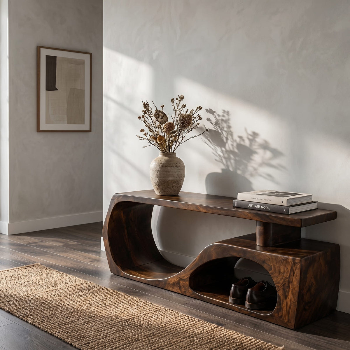 Curved Shoe Bench