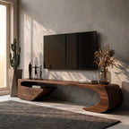 Japandi Curved TV Cabinet