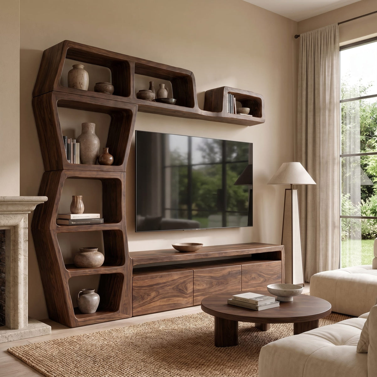 Contemporary Shelves TV Cabinet