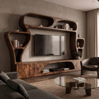 Solid Entertainment Sculptural TV Cabinet