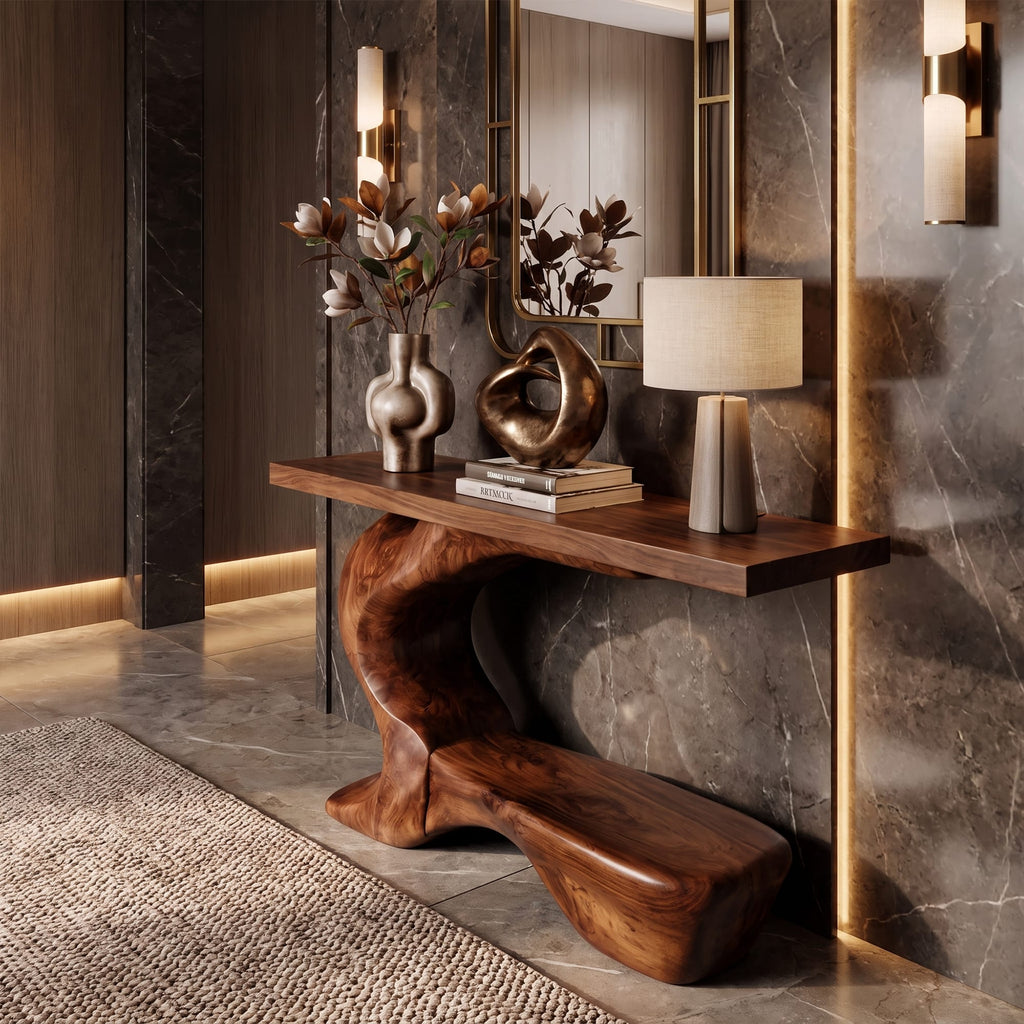 Curved Base Console Table
