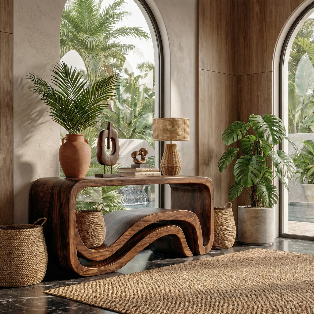 Sculptural Wave Console Table