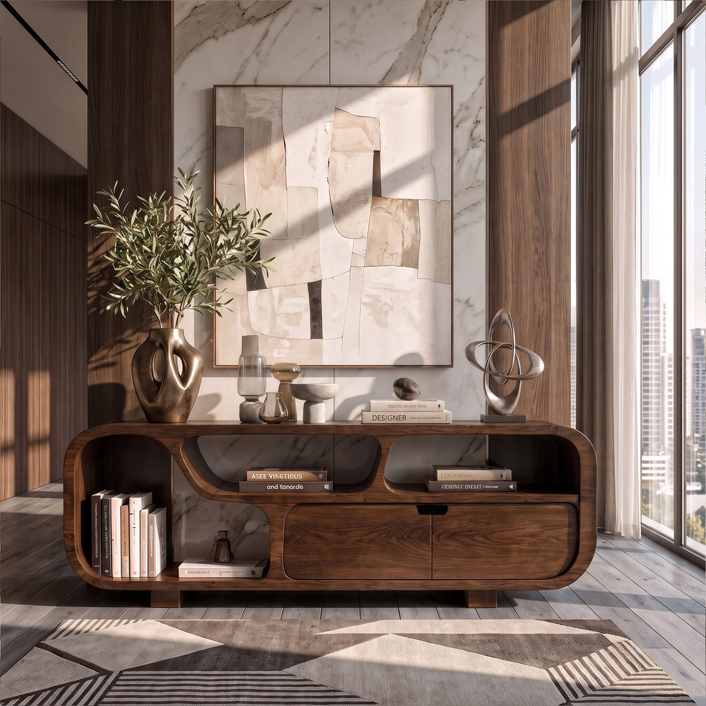 Contemporary Sideboard with Floating Drawer Design, solid wood, built to order