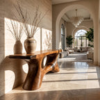 Contemporary Organic Void Base Console Table Entryway Hallway Living Room, solid wood, built to order