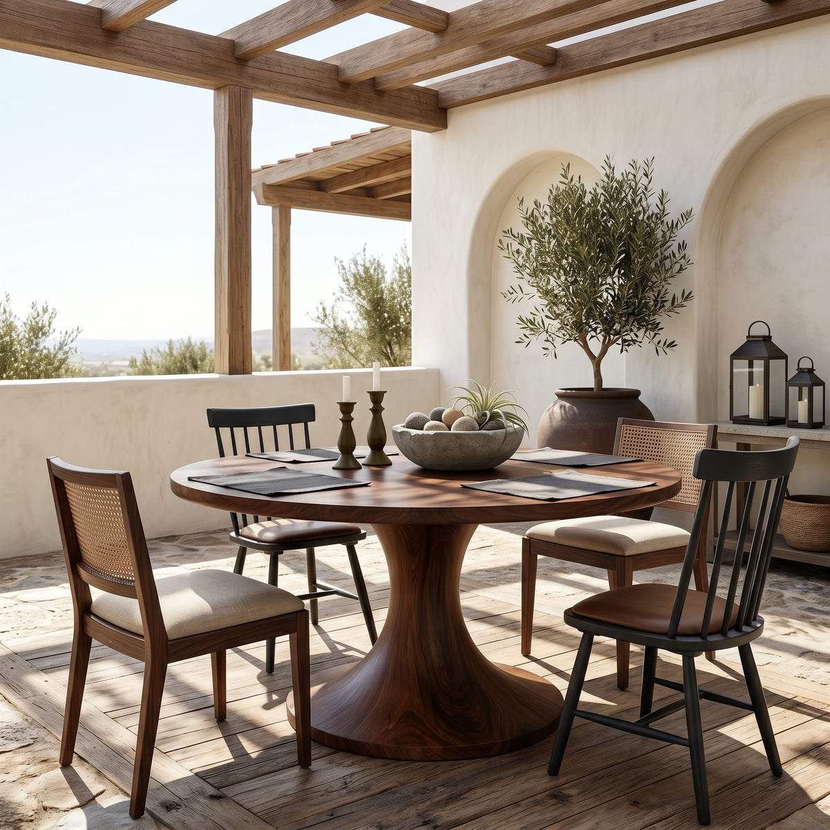 Contemporary Pedestal Dining Table