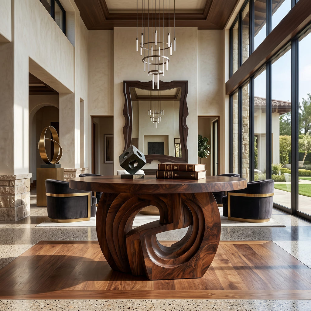 Sculptural Ring Solid Console Table