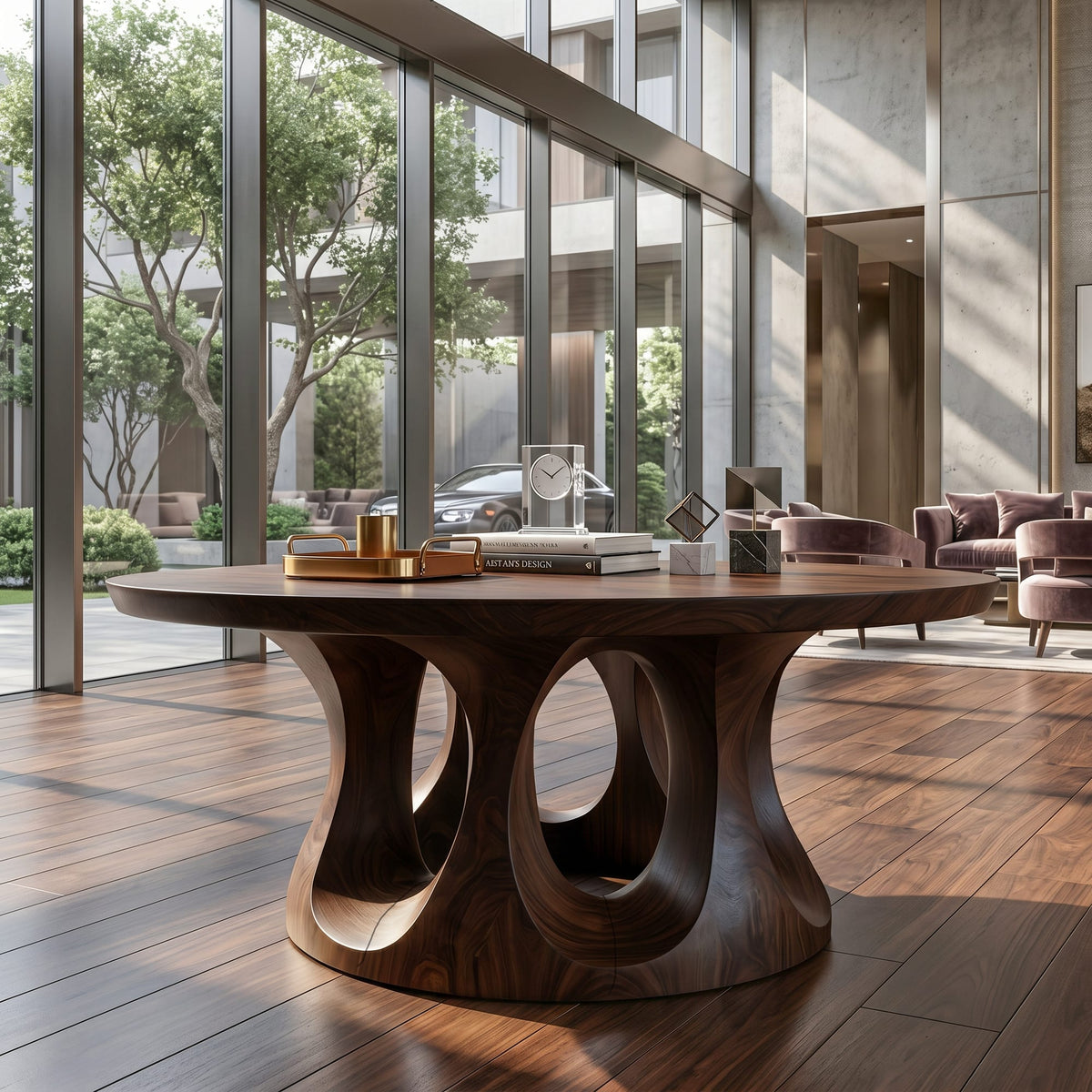 Sculptural Dual Console Table