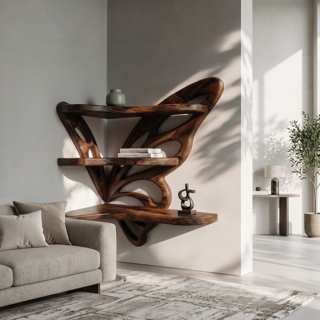 Butterfly Live Edge Floating Shelf