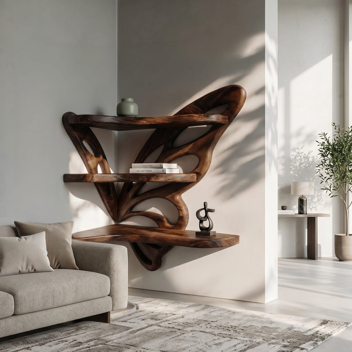 Butterfly Live Edge Floating Shelf