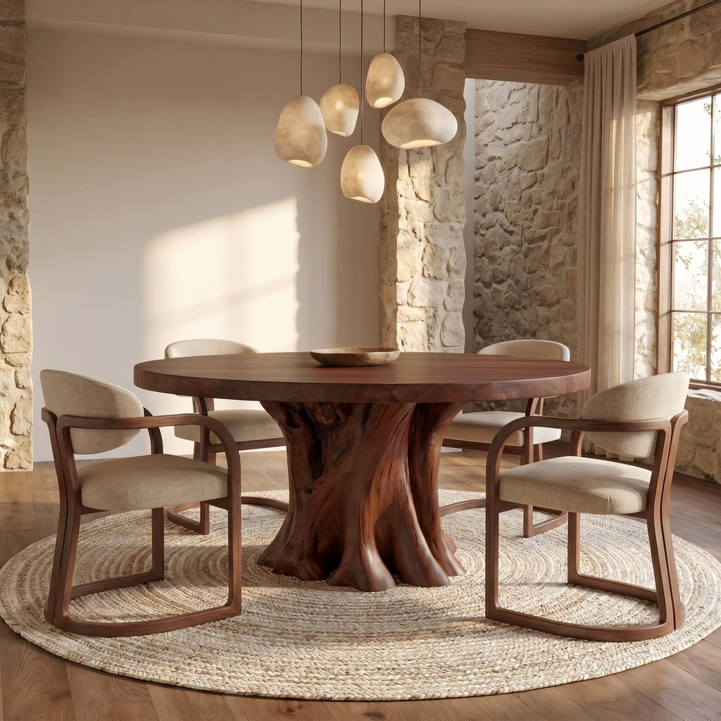 Round Solid Sculptural Dining Table